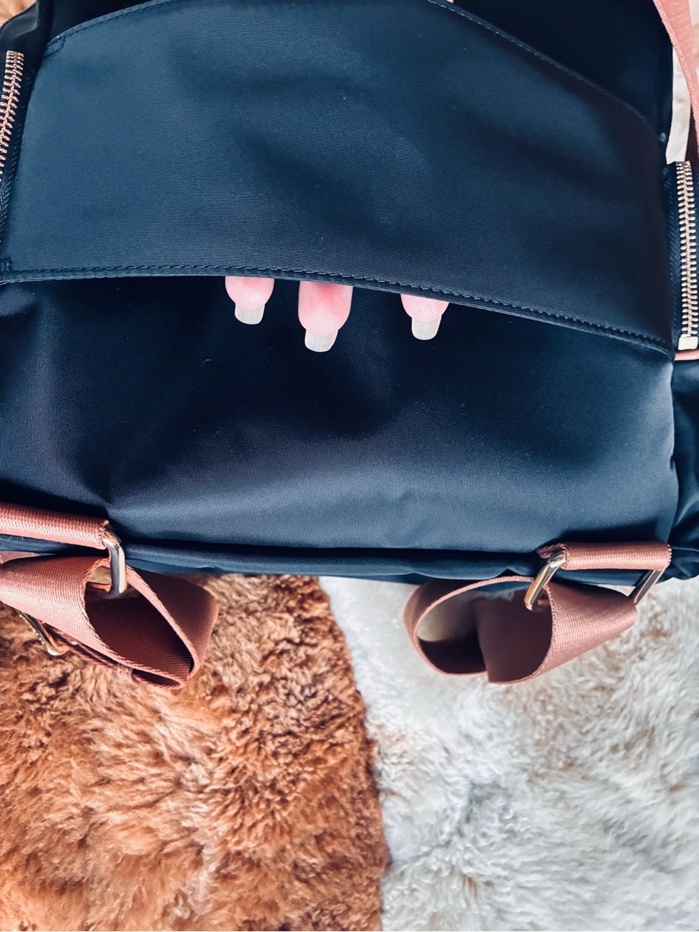 👨🏻💼Cole Haan Black Backpack with Tan Accents NWT - Picture 13 of 17